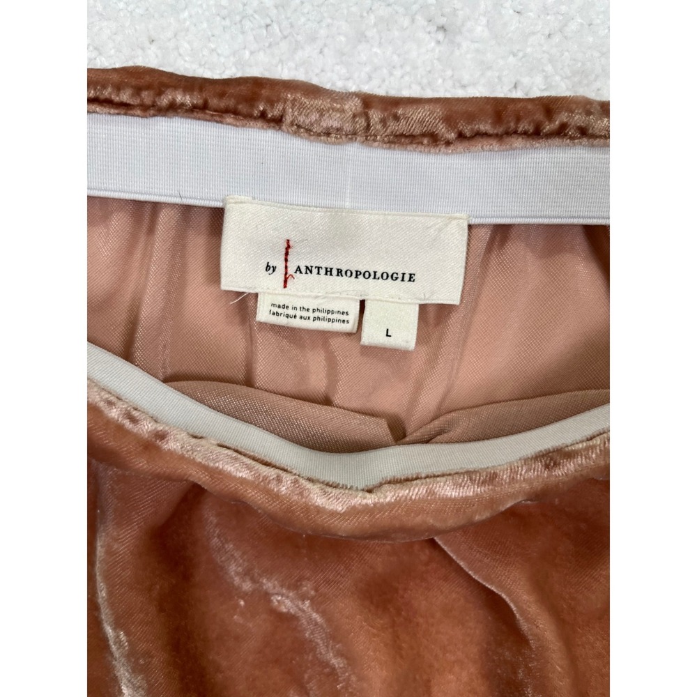 Anthropologie Velvet Slip Midi Skirt Size L Sheer Lightweight Elegant - Picture 2 of 8